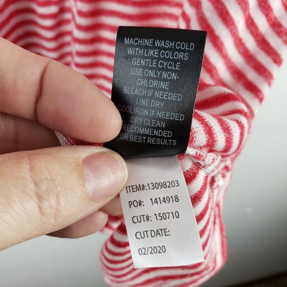 Torrid Women's Size 2 Knit Jersey Swing Tunic Tank Red And White Stripes Vneck - Picture 5 of 9